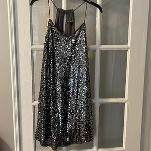 Dark Grey/ Silver Sequin Express Dress